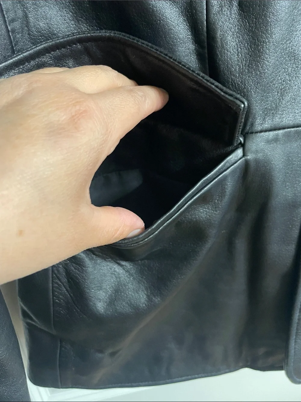 Kenneth Cole Vintage Black Leather Jacket Blazer Men’s Size Medium